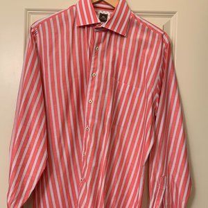 Peter Millar Long Sleeve Striped Men's Collared Shirt Large